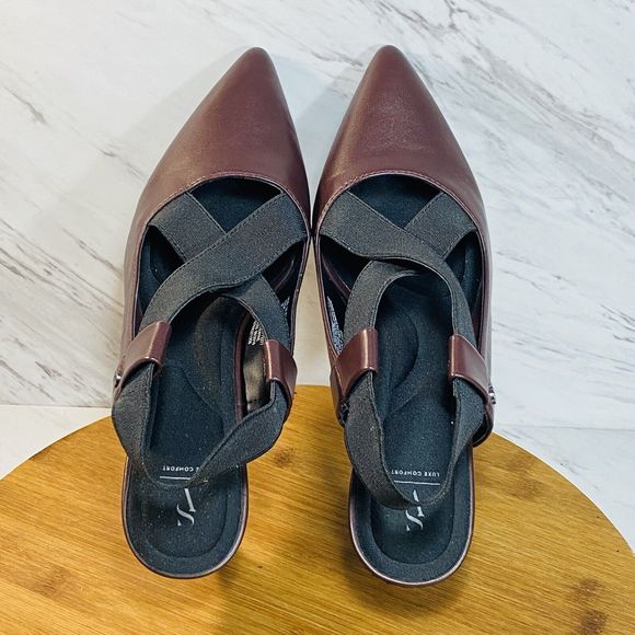 Simply Vera Wang Pumps Womens 10M Burgundy Slip On Comfort Pointed Toe Heels 4” - Picture 6 of 9